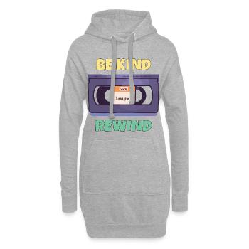 Sei freundlich und spule zurück -Vhs-Blockbuster - Hoodie-Kleid - Grau meliert - Vorne