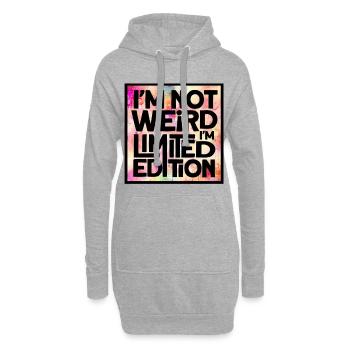 Ich bin nicht komisch, ich bin eine limitierte Auflage * - Hoodie-Kleid - Grau meliert - Vorne