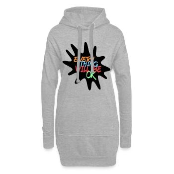 Alles wird gut! Alles wird gut # - Hoodie-Kleid - Grau meliert - Vorne