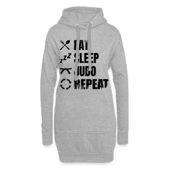 Eat Sleep Judo Repeat - Hoodie-Kleid - Grau meliert - Vorne