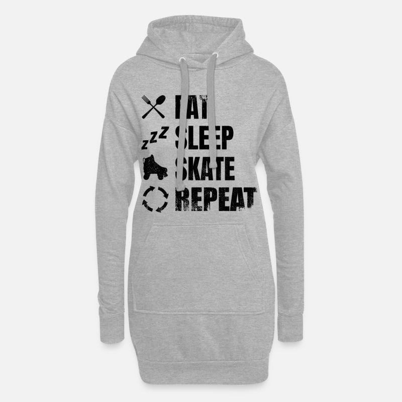 Rollschuhlaufen Routine - Hoodie-Kleid - Grau meliert