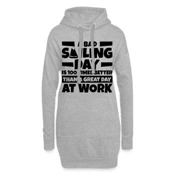 Blague de voile - Sweat-shirt à capuche long Femme - gris chiné - Devant