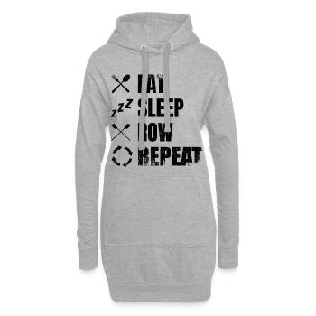 Rudern Ablauf - Hoodie-Kleid - Grau meliert - Vorne