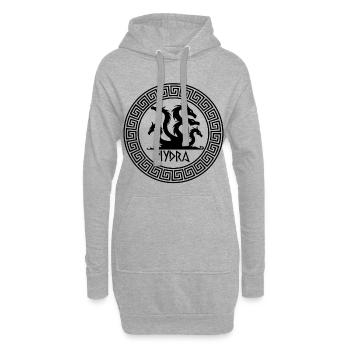 Schwarzes Hydra-Symbol - Hoodie-Kleid - Grau meliert - Vorne