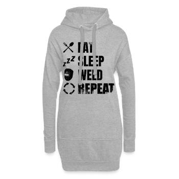 Eat Sleep Weld Repeat - Hoodie Dress - heather grey - Front