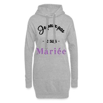 MARIEE. FUTURE MARIEE - Sweat-shirt à capuche long Femme - gris chiné - Devant