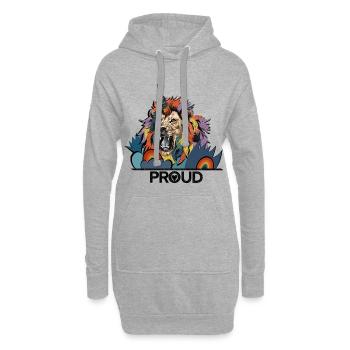 LGBTQIA Lion Unicorn Pride - Hoodie Dress - heather grey - Front