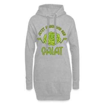 Jetzt haben wir den Salat - Hoodie-Kleid - Grau meliert - Vorne