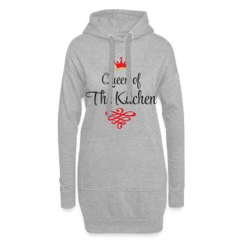 Lustige T-Shirts für Frauen die gern kochen - Hoodie-Kleid - Grau meliert - Vorne