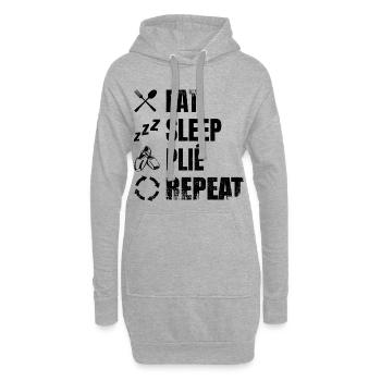 Manger dormir Plié Répéter - Sweat-shirt à capuche long Femme - gris chiné - Devant