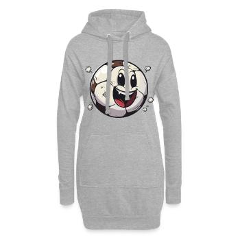 Fußball im Comic Stil - Hoodie-Kleid - Grau meliert - Vorne