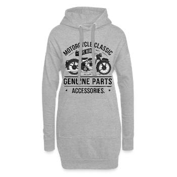 Design classique de la moto avec une attitude réaliste - Sweat-shirt à capuche long Femme - gris chiné - Devant