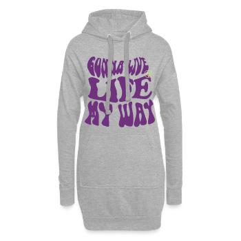 Going to Live Life My Way – Psychedelic Vibes - Sweat-shirt à capuche long Femme - gris chiné - Devant