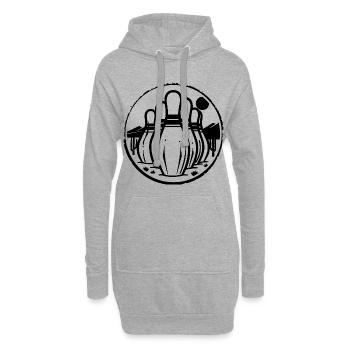 Symbole du bowling - Sweat-shirt à capuche long Femme - gris chiné - Devant