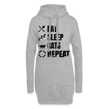 Katzenliebhaber Zeitplan - Hoodie-Kleid - Grau meliert - Vorne