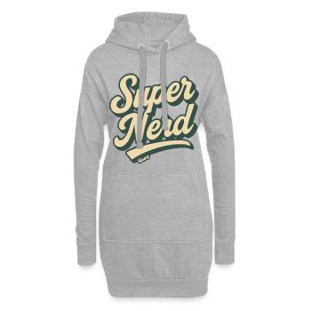 Super Nerd Retro Script - Hoodie-Kleid - Grau meliert - Vorne
