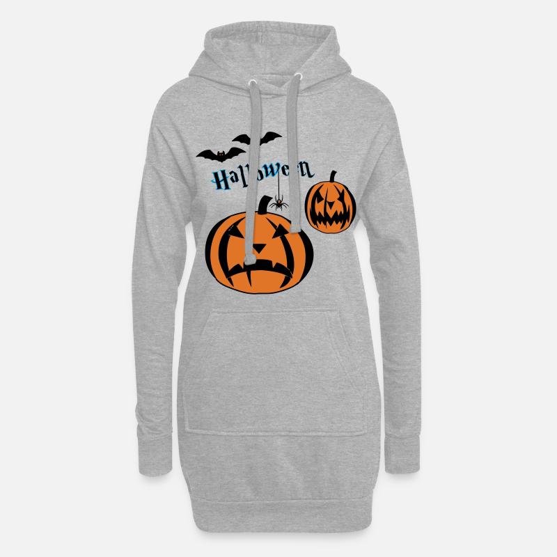 Halloween-- - Hoodie-Kleid - Grau meliert