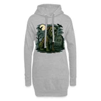 Zombie Bulldog - Chien mort-vivant Halloween Design. - Sweat-shirt à capuche long Femme - gris chiné - Devant