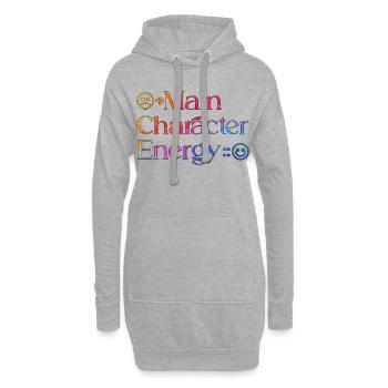 Main_Character_Energy_-_smilie_2 - Hoodie-Kleid - Grau meliert - Vorne