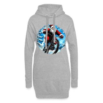 Mountainbiker Weihnachten - Hoodie-Kleid - Grau meliert - Vorne