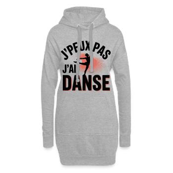 Ich kann nicht, ich habe Tanz - Hoodie-Kleid - Grau meliert - Vorne