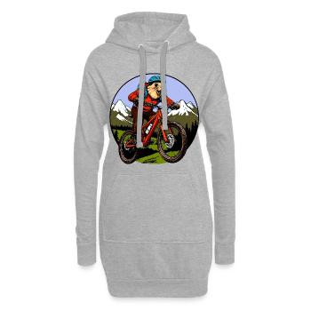 Murmeltiere Bike - Hoodie-Kleid - Grau meliert - Vorne