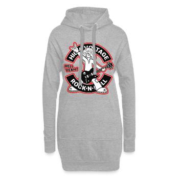Guitariste de dessin animé rock and roll High Voltage - Sweat-shirt à capuche long Femme - gris chiné - Devant