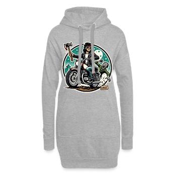 Motorrad Rocker auf Jagd nach Zombies - Hoodie-Kleid - Grau meliert - Vorne
