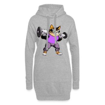 Fitness Cats - Sweat-shirt à capuche long Femme - gris chiné - Devant