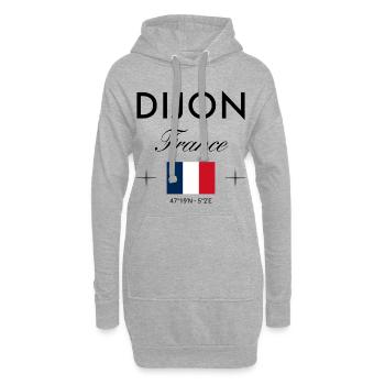 Dijon France Coordinates Souvenir de voyage - Sweat-shirt à capuche long Femme - gris chiné - Devant