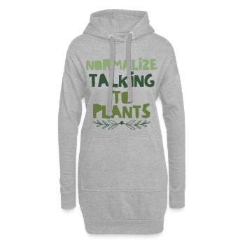 Normaliser la communication avec les plantes - Sweat-shirt à capuche long Femme - gris chiné - Devant