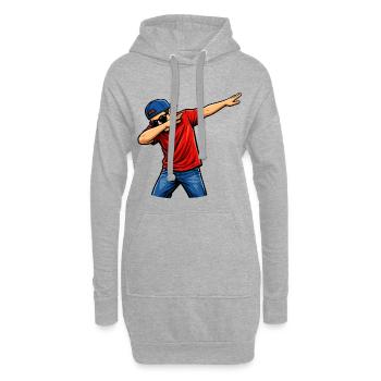 Dabbing Amerikaner - Hoodie-Kleid - Grau meliert - Vorne