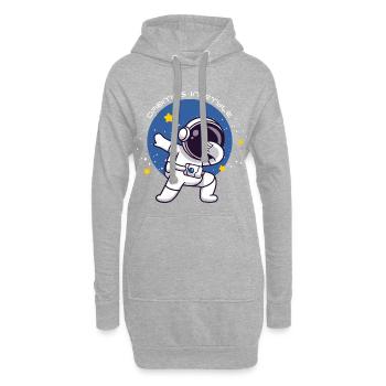 Orbiting In Style Astronaut Dabbing Gift - Hoodie Dress - heather grey - Front