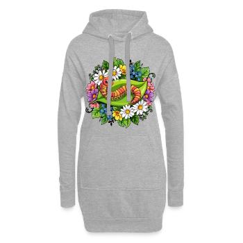 Dessin animé du Mille-Pattes - Sweat-shirt à capuche long Femme - gris chiné - Devant