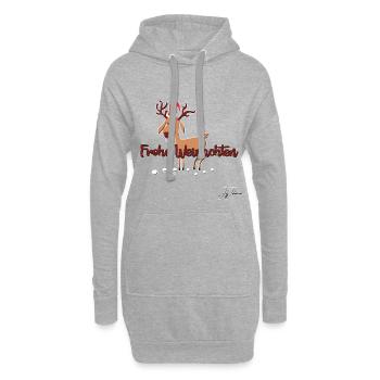 Weihnacht Weihnachten Weihnacht Weihnachten X-Mas - Hoodie-Kleid - Grau meliert - Vorne