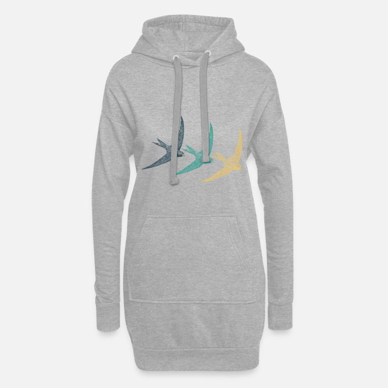 Vogel Heimische Vögel Singvogel Schwalbe Geschenk - Hoodie-Kleid - Grau meliert