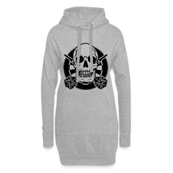 Dart Dartpfeile Totenkopf Pfeil WM 180 Geschenk - Hoodie-Kleid - Grau meliert - Vorne