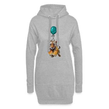 Ballon bébé tigre - Sweat-shirt à capuche long Femme - gris chiné - Devant