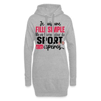 Sport Sportif Muscu Running Fitness Humour Workout - Sweat-shirt à capuche long Femme - gris chiné - Devant