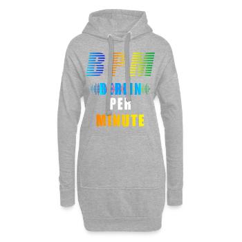 EDM BPM Berlin Per Minute - Hoodie Dress - heather grey - Front