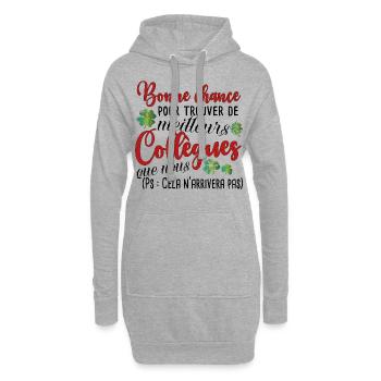 Humour Collègue Collègues Cadeau Départ Retraite - Sweat-shirt à capuche long Femme - gris chiné - Devant