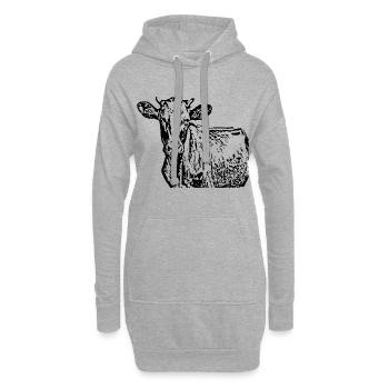 T-shirt de vache personnalisé cadeau pour les agriculteurs - Sweat-shirt à capuche long Femme - gris chiné - Devant