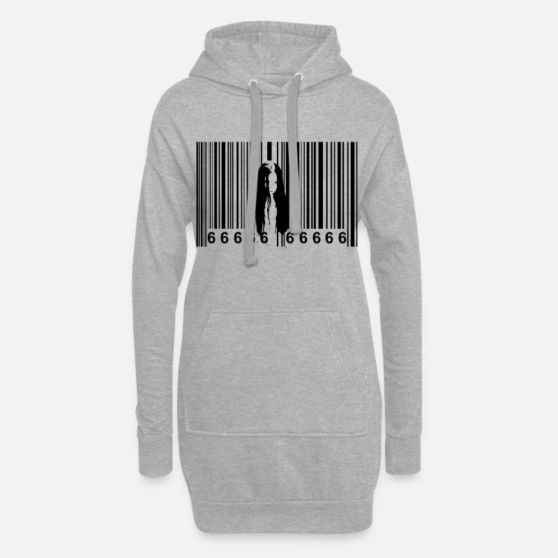 Horror Strichcode - Hoodie-Kleid - Grau meliert