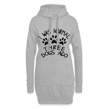 Ich war vor 3 Hunden normal - Hoodie-Kleid - Grau meliert - Vorne
