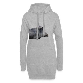 Sanglier Sanglier Porc Truie Cochon - Sweat-shirt à capuche long Femme - gris chiné - Devant