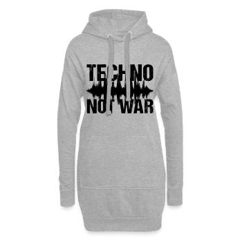 Techno Pas Guerre Paix Musique Techno - Sweat-shirt à capuche long Femme - gris chiné - Devant
