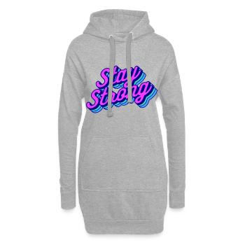 stay strong - Hoodie-Kleid - Grau meliert - Vorne