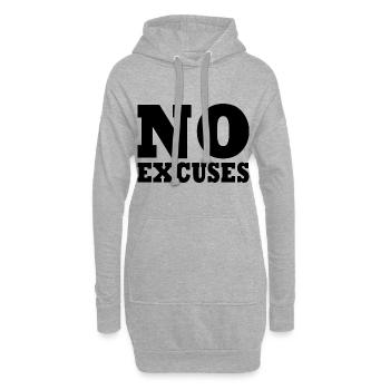 No excuses - Sweat-shirt à capuche long Femme - gris chiné - Devant