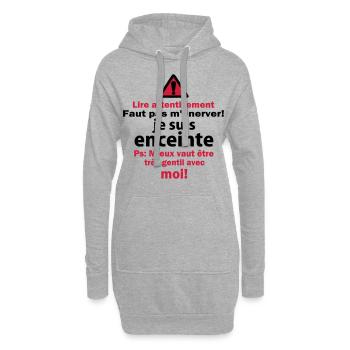 Faut pas m'énerver! - Sweat-shirt à capuche long Femme - gris chiné - Devant