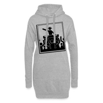 dj party - Hoodie-Kleid - Grau meliert - Vorne